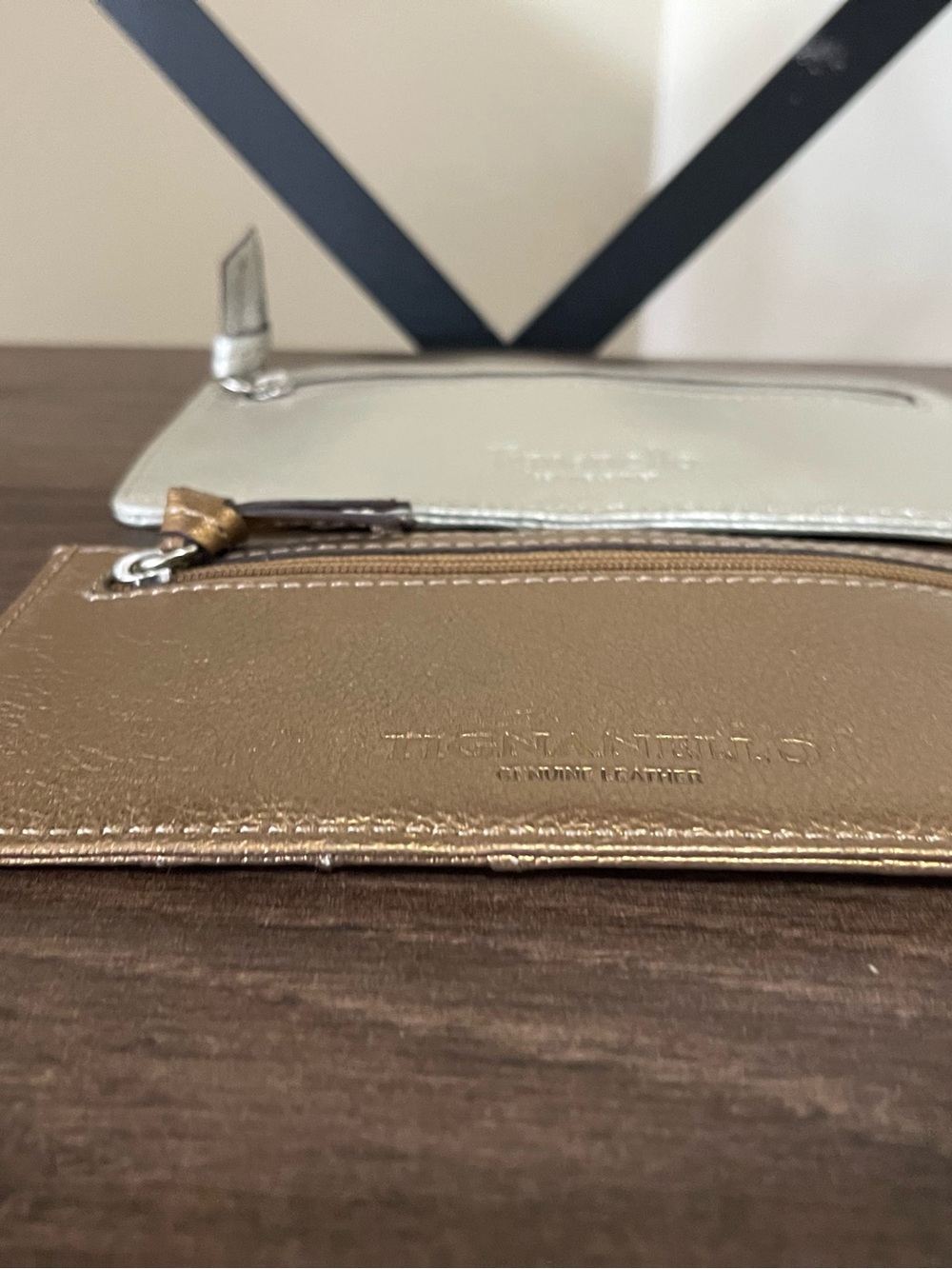 Tignanello Metallic Card Wallets in Gold and Silver Tones - Picture 7 of 8
